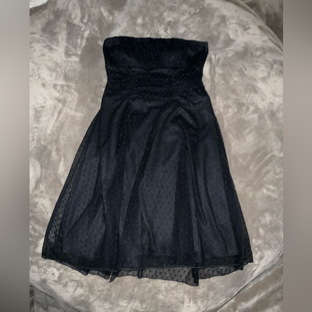 Juniors Black Strapless Lace‎ Dress with Tie-Back Size Medium school dance